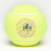 simple minimal customized name monogram text throw tennisballen (Achterkant)