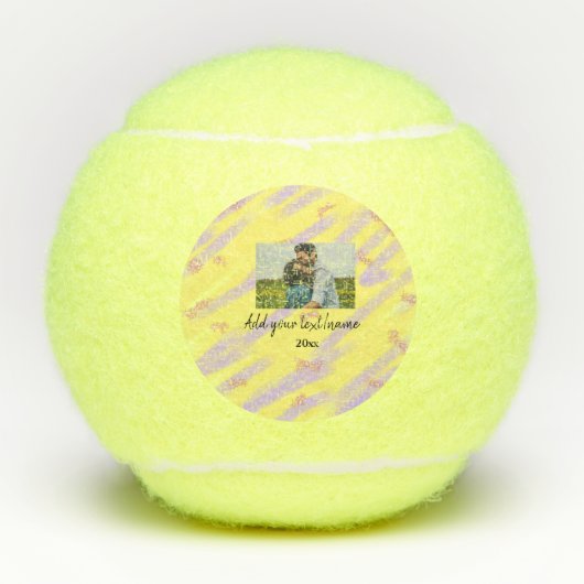 simple minimal customized name monogram text throw tennisballen (Voorkant)