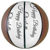 SIMPLE MINIMAL.CUTIE ADD NAME BABY happy birthday  Basketbal (Verticaal)