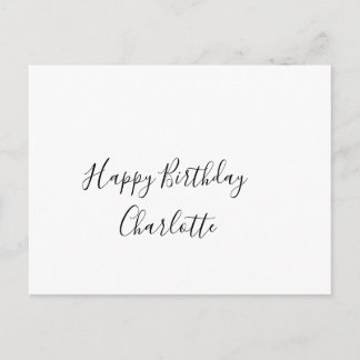 SIMPLE MINIMAL.CUTIE ADD NAME BABY happy birthday  Briefkaart