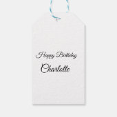 SIMPLE MINIMAL.CUTIE ADD NAME BABY happy birthday  Cadeaulabel (Achterkant)