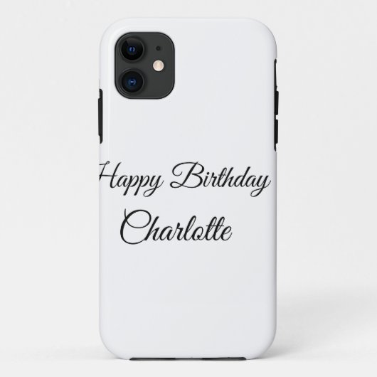 SIMPLE MINIMAL.CUTIE ADD NAME BABY happy birthday Case-Mate iPhone Case (Achterkant)