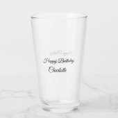 SIMPLE MINIMAL.CUTIE ADD NAME BABY happy birthday  Glas (Achterkant)