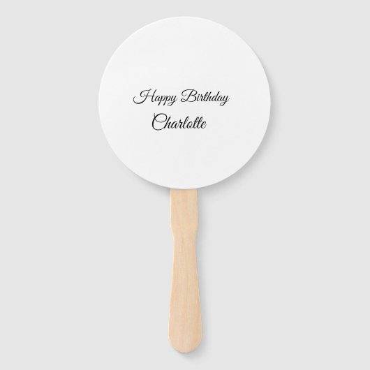 SIMPLE MINIMAL.CUTIE ADD NAME BABY happy birthday  Handwaaier (Achterkant)
