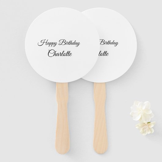 SIMPLE MINIMAL.CUTIE ADD NAME BABY happy birthday  Handwaaier (Voorkant en achterkant)