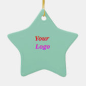 Simple minimal elegant custom circle photo collage keramisch ornament (Achterkant)