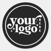 Simple Minimal Elegant Custom Logo Company Black Ronde Sticker (Voorkant)