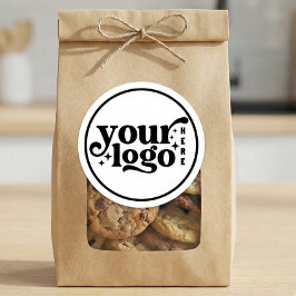 Simple Minimal Elegant Custom Logo Company Modern Ronde Sticker