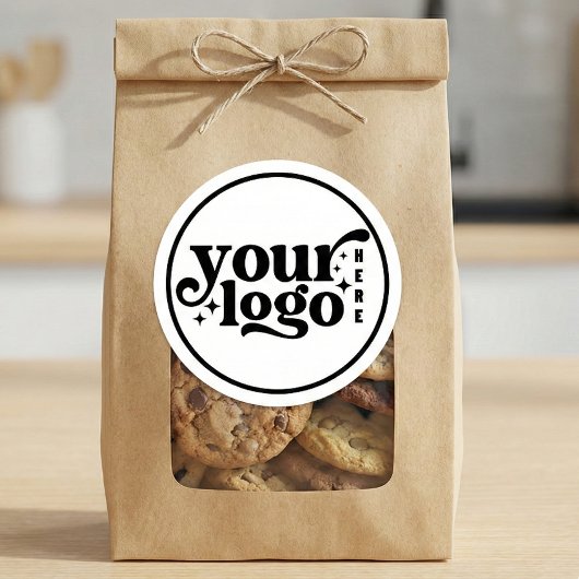 Simple Minimal Elegant Custom Logo Company Modern Ronde Sticker