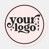 Simple Minimal Elegant Custom Logo Company Pink Ronde Sticker (Voorkant)