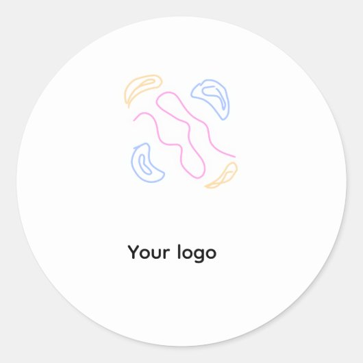 Simple minimal elegant custom logo here company ronde sticker (Voorkant)