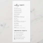 Simple Minimal Elegant Wedding Ceremony Programmakaart (Achterkant)