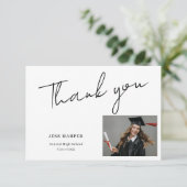 Simple Minimal Graduation Flat Thank You Card Bedankkaart (Staand voorkant)