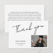 Simple Minimal Graduation Flat Thank You Card Bedankkaart (Voorkant / Achterkant)