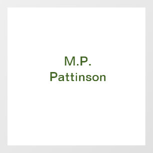 Simple minimal green add your text name photo cust raamsticker