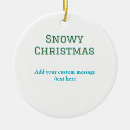 Simple minimal green happy holidays Christmas  Keramisch Ornament