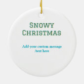 Simple minimal green happy holidays Christmas  Keramisch Ornament (Achterkant)