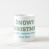 Simple minimal green happy holidays Christmas  Koffiemok (Center)