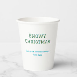 Simple minimal green happy holidays Christmas  Papieren Bekers