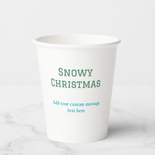 Simple minimal green happy holidays Christmas Papieren Bekers (Voorkant)