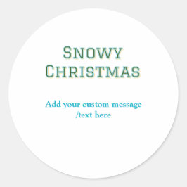 Simple minimal green happy holidays Christmas  Ronde Sticker