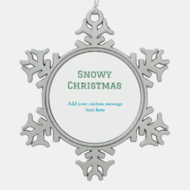 Simple minimal green happy holidays Christmas  Tin Sneeuwvlok Ornament