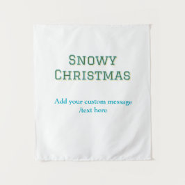 Simple minimal green happy holidays Christmas  Wandkleed