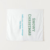 Simple minimal green happy holidays Christmas  Wandkleed (Voorkant (horizontaal))