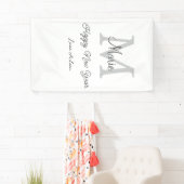 simple minimal happy new year monogram gray name  spandoek (Insitu)