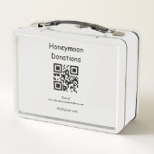 Simple minimal honeymoon donations wedding q r cod (Achterkant)