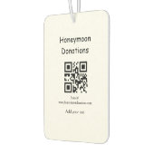 Simple minimal honeymoon donations wedding q r cod luchtverfrisser (Links)
