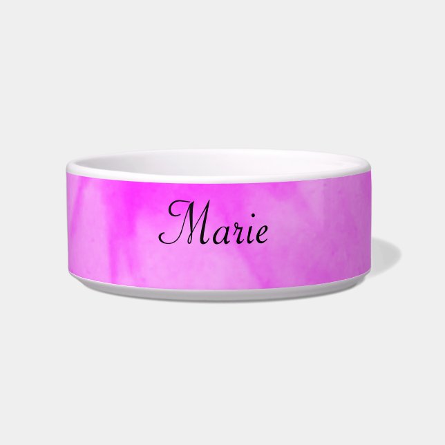 simple minimal light pastel pink add your name thr voerbakje (Voorkant)