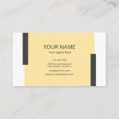 Simple Minimal Modern Yellow Black Line Frame Visitekaartje (Achterkant)