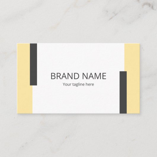 Simple Minimal Modern Yellow Black Line Frame Visitekaartje (Voorkant)