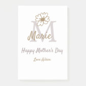 simple minimal mother's day monogram golden gray f post-it® notes (Voorkant)