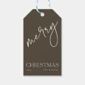 Simple Minimal Olive Green Family Name Christmas Cadeaulabel (Achterkant)