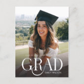 Simple Minimal Photo Modern Script Graduation Briefkaart (Voorkant)