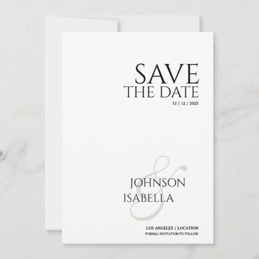 Simple minimal Photo Save the Date Card Kaart (Voorkant)