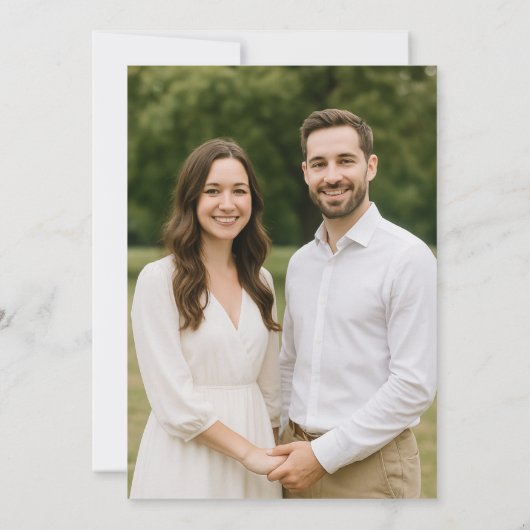 Simple minimal Photo Save the Date Card Kaart (Achterkant)