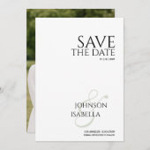 Simple minimal Photo Save the Date Card Kaart (Voorkant / Achterkant)