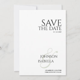 Simple minimal Photo Save the Date Card Kaart