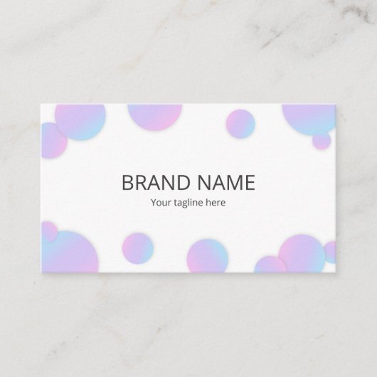 Simple Minimal Pink Blue Purple Gradient Dot Frame Visitekaartje (Voorkant)