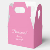 Simple minimal pink bridesmaid add name year text bedankdoosjes (Geopend)