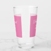 Simple minimal pink bridesmaid add name year text glas (Links)