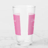 Simple minimal pink bridesmaid add name year text glas (Rechts)