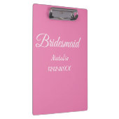 Simple minimal pink bridesmaid add name year text klembord (Rechts)