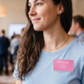 Simple minimal pink bridesmaid add name year text naambadge