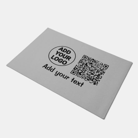Simple minimal q r code add logo scan code name te deurmat (Schuin)