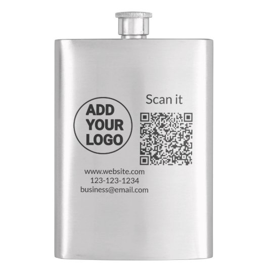 Simple minimal q r code add logo scan code name we flacon (Voorkant)