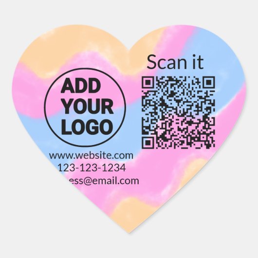 Simple minimal q r code add logo scan code name we hart sticker (Voorkant)